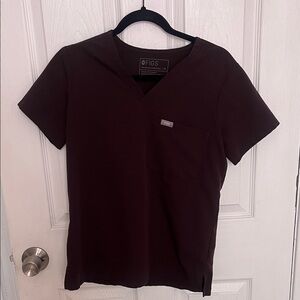 FIGS espresso scrub top, size XS
